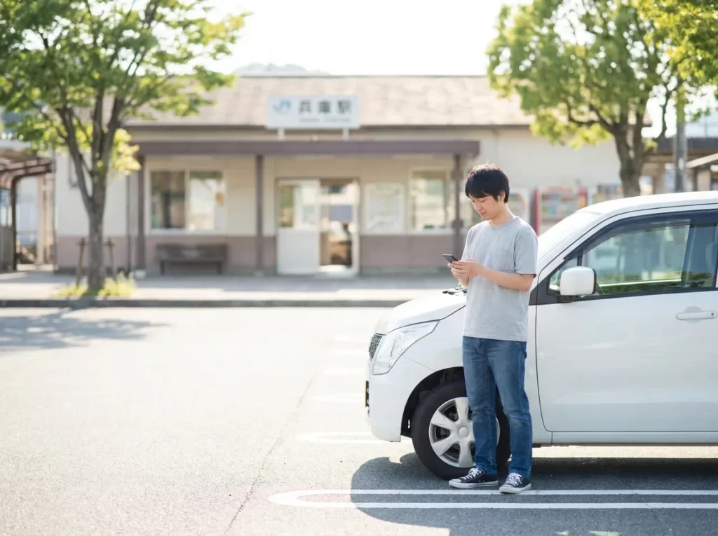 播磨エリアで車購入とローン条件を確認する日本人の利用者