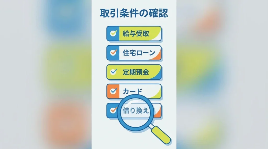 東京ベイ信用金庫カーライフプランの取引条件を確認するチェック図解