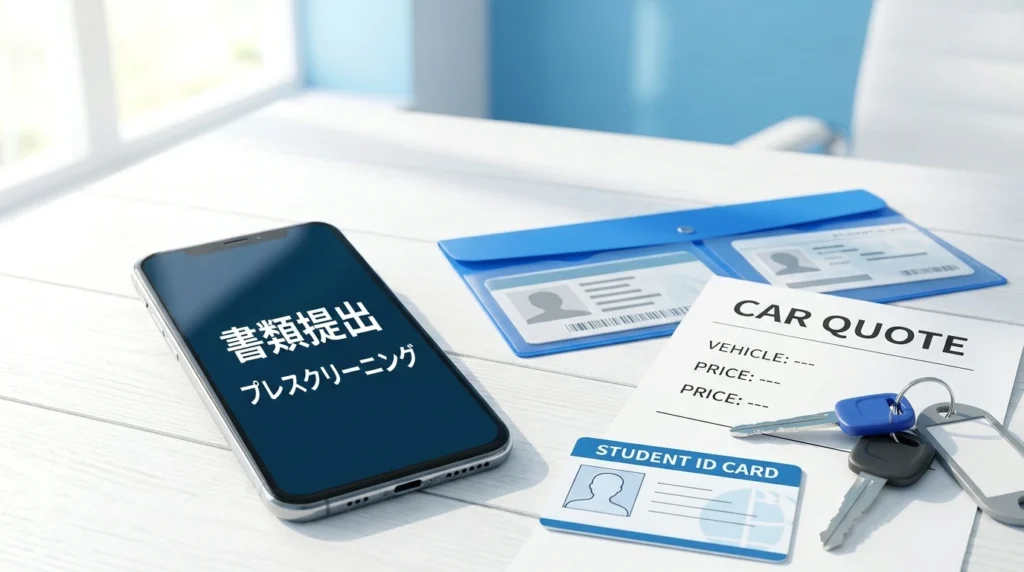 中国銀行マイカーローン申込前に必要書類を準備するイメージ