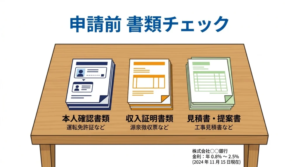 申込み前に確認する書類の俯瞰図