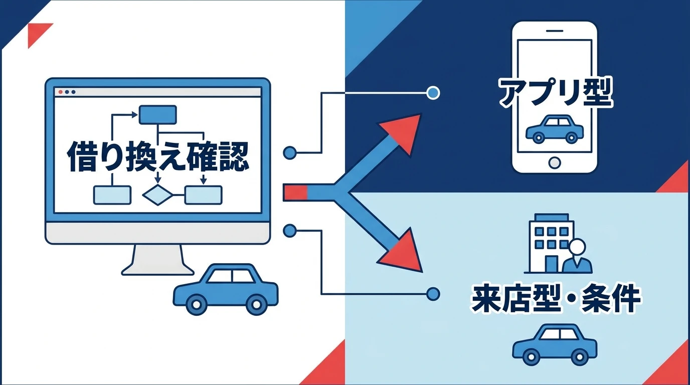 西日本シティ銀行マイカーローンのウェブ型とアプリ型の違いを整理する図解