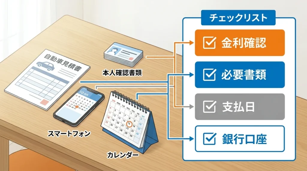 仙台銀行マイカーローン申込み前に金利や必要書類、支払日を確認するチェック項目