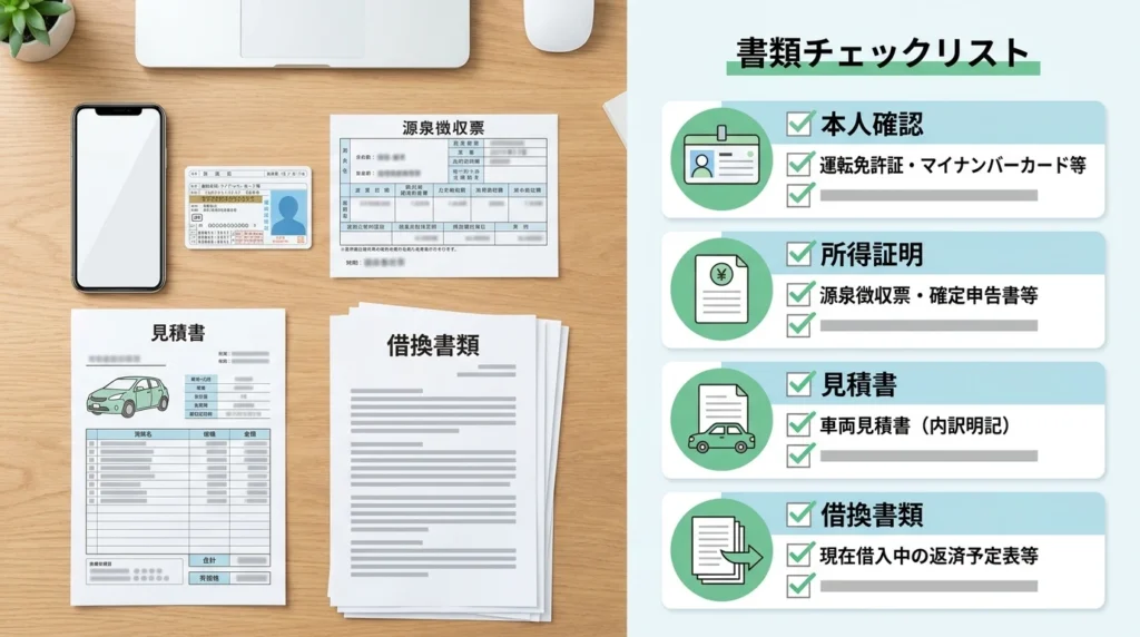 道銀マイカーローンのWEB契約前に準備する必要書類