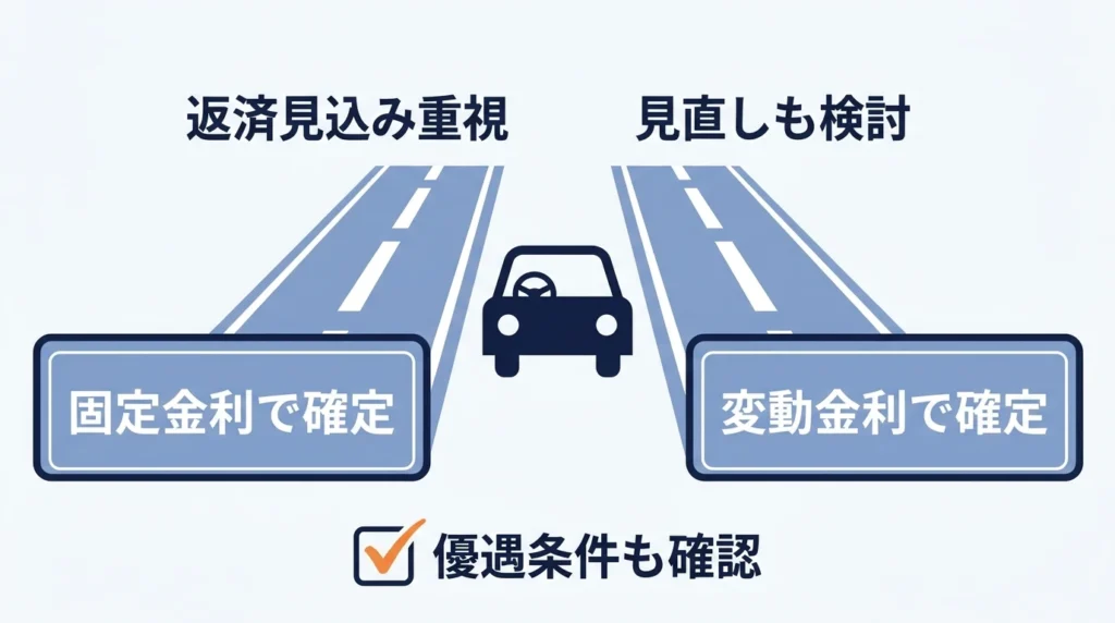 固定金利と変動金利を返済計画に合わせて選ぶ判断図解